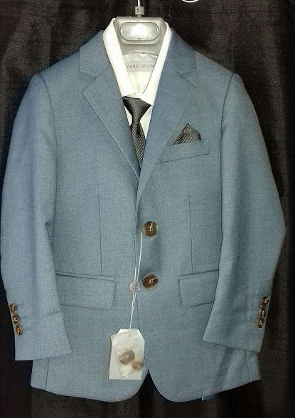 LAST CHANCE - SAMPSON Chambray Blue Slim Fit Suit (5 & 11 years only)