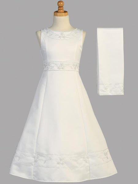 SALE SP613 White Communion Dress (SIZE 10X ONLY)
