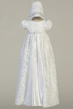 SUZANA White Long Christening Gown (0-18m)