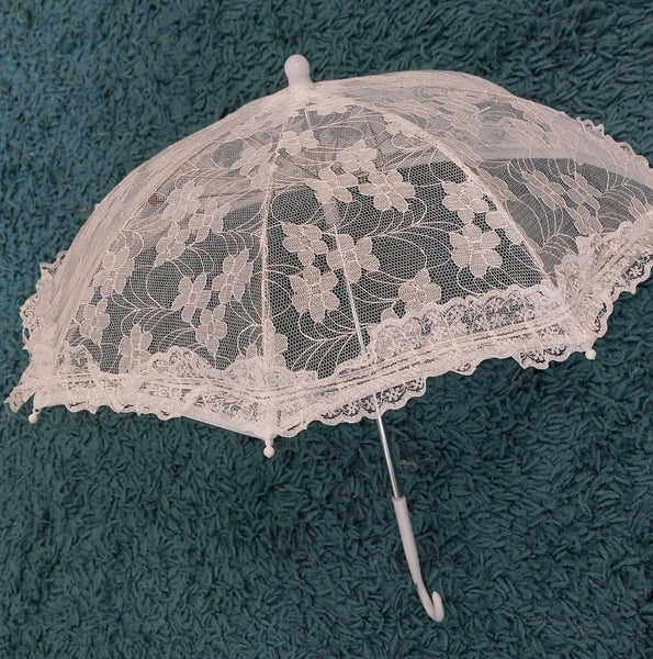Small Off-White Flower Lace Umbrella