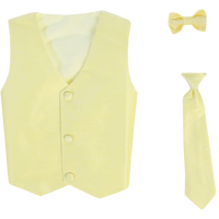 Boys Yellow Poly Silk Waistcoat and Tie Set (3 months to 14 years)